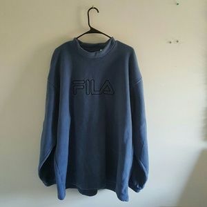 Fila mens blue embriodered crewneck size XXL